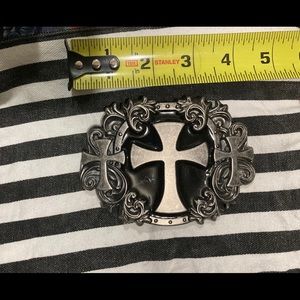 Triple Cross Gunmetal / Black Belt Buckle